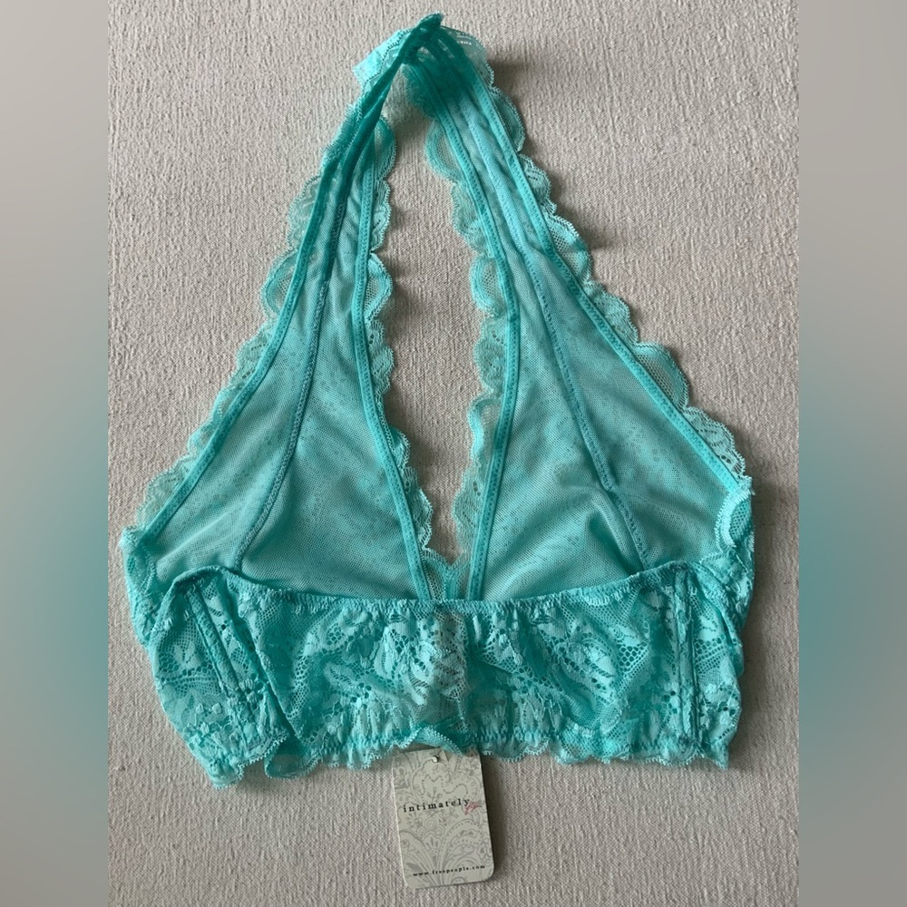 Free People Intimately ~ Last Dance Halter Bralette Electric Paradise/Turquoise - Picture 10 of 11